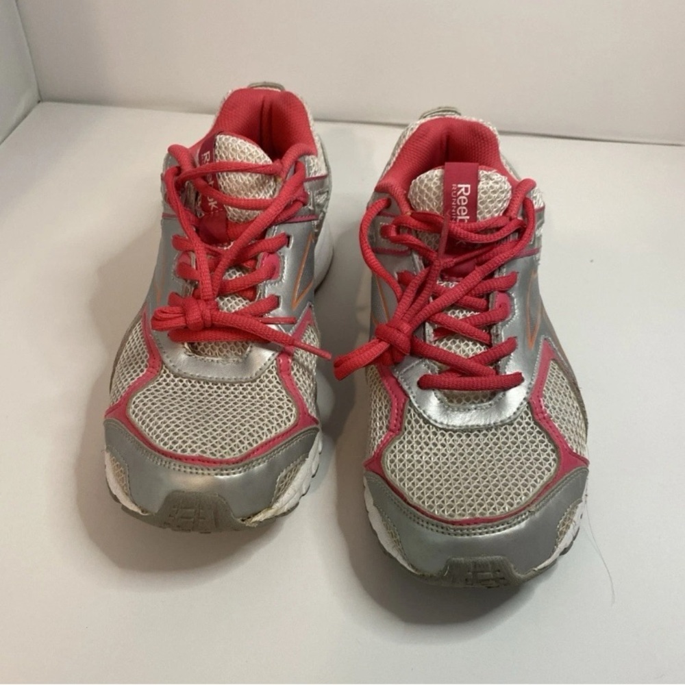 GOOD Reebok Women's Quickchase, Steel/Silver Metallic/Blazing Pink Size 10 - Picture 3 of 10